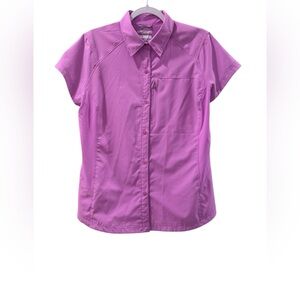 Columbia Silver Ridge women’s XL short sleeve Foxglove Basket weave blouse